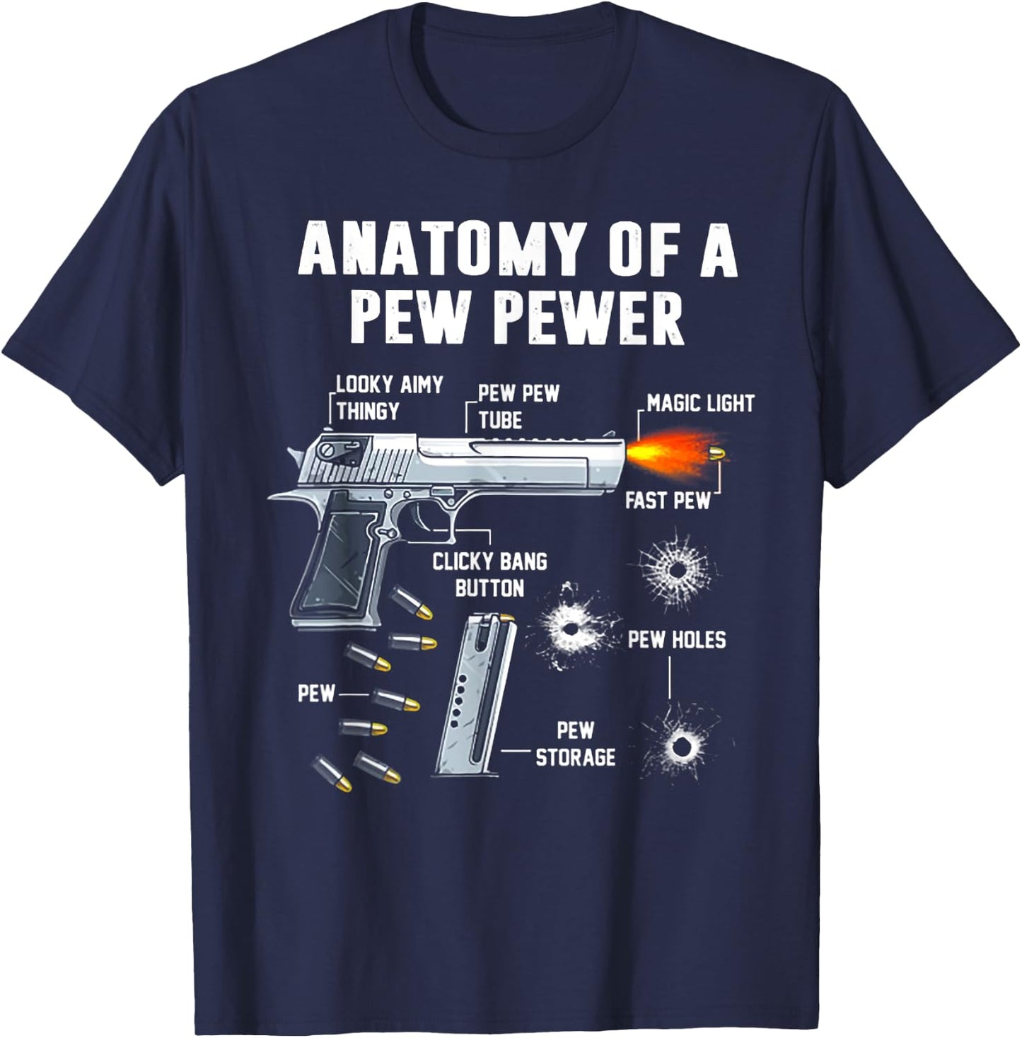 Anatomy Of A Pew Pewer T-Shirt - T-Shirt | Navy