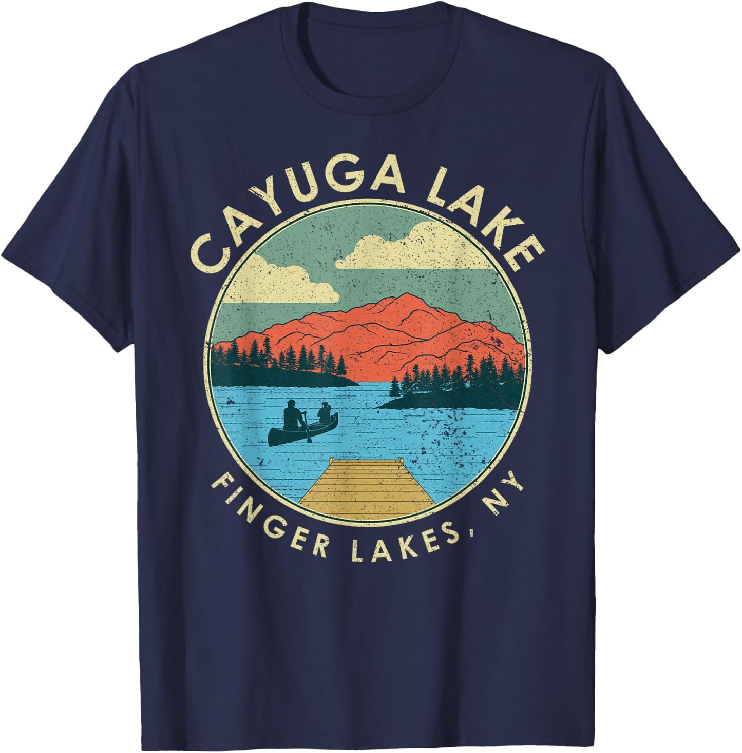 Cayuga Lake Finger Lakes NY New York T-Shirt - T-Shirt | Navy