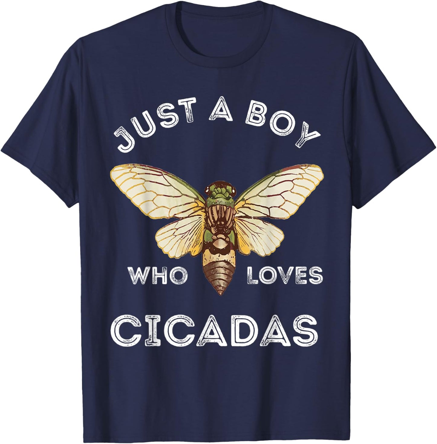 Just A Boy Who Loves Cicadas Insect Magicicada Bug Brood T-Shirt - T-Shirt | Navy