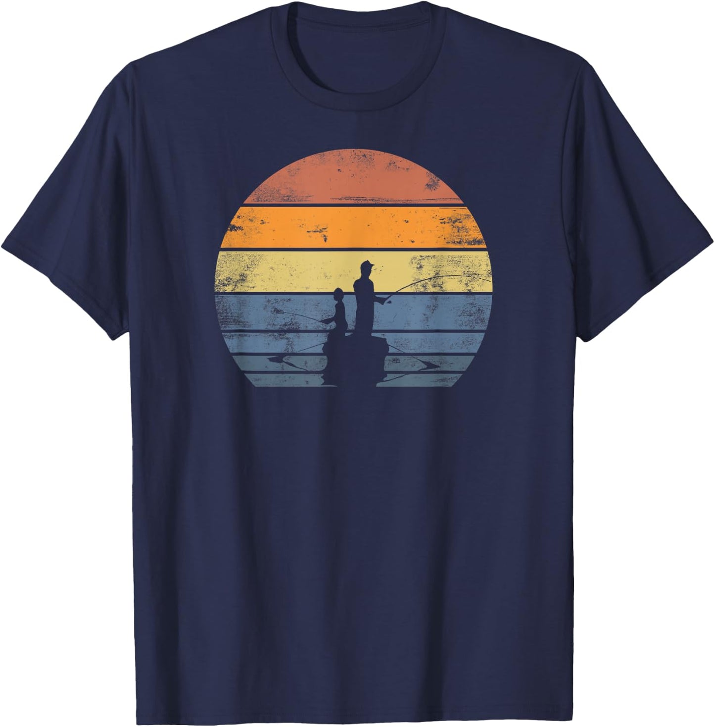 Father and Son Matching Shirts Fishing Partners Gift T-Shirt - T-Shirt | Navy