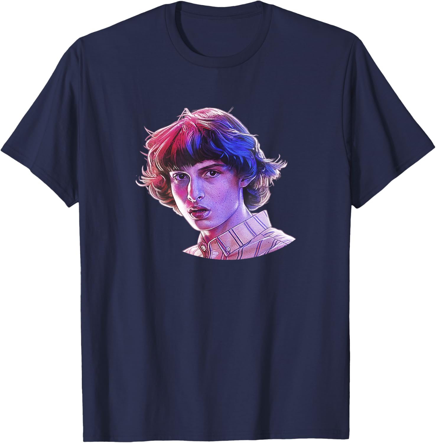 Stranger Things Mike's Big Face T-Shirt - T-Shirt | Navy