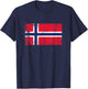 Vintage Banner Fan Norway Flag Retro Art T-Shirt - T-Shirt | Navy