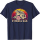 Pitbull Dad - Vintage Smiling Pitbull on Sunset T-Shirt - T-Shirt | Navy