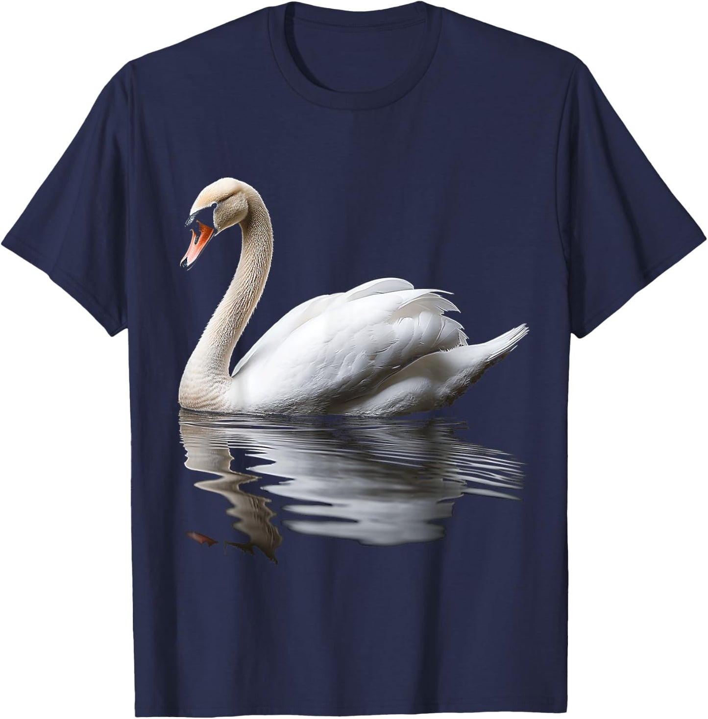 Swan Bird Art Portrait Animal Graphic Motif Swan T-Shirt - T-Shirt | Navy