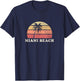 Miami Beach FL Vintage 70s Retro Throwback Design T-Shirt - T-Shirt | Navy