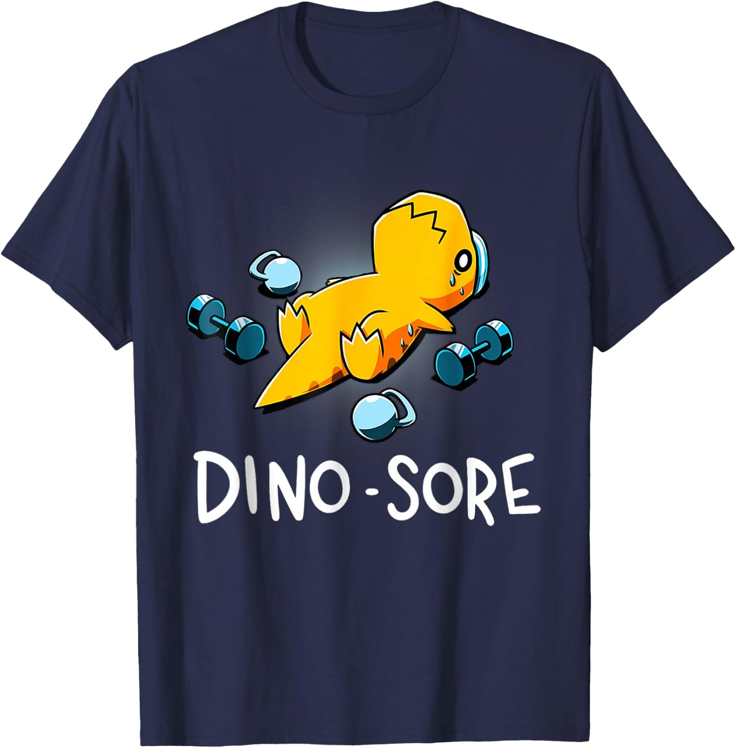 Funny Dinosaur Workout Gym Fitness Lifting, Cute Dino Sore T-Shirt - T-Shirt | Navy