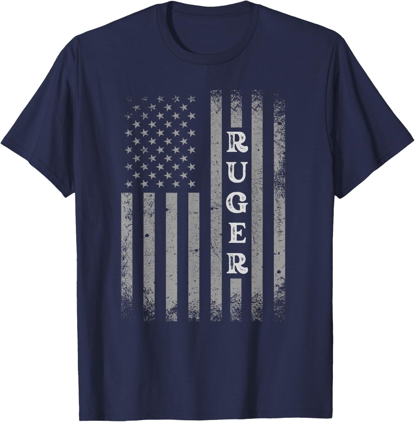 Retro American Flag UAS Ruger Men Family Day Shirt Matching T-Shirt - T-Shirt | Navy