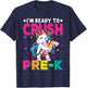 I'm Ready To Crush Pre-K Unicorn Back To School Girls T-Shirt - T-Shirt | Navy
