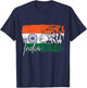 India Indian Flag Tiger Souvenir Pride T-Shirt - T-Shirt | Navy