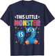 Little Monster Birthday 2 years old 2nd B-day Monster T-Shirt - T-Shirt | Navy