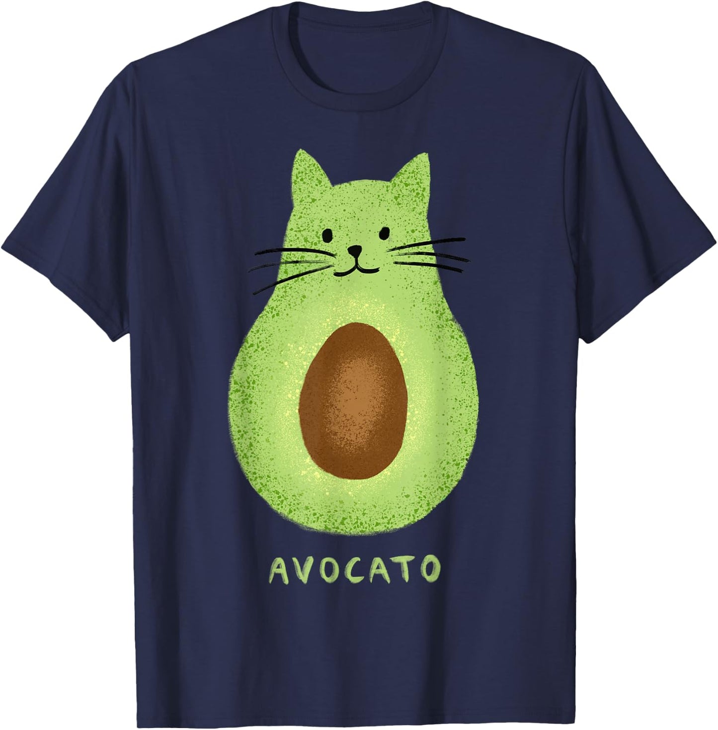 Avocato Funny Cute Cat Avocado Vegan and Cat Owner Kitten T-Shirt - T-Shirt | Navy