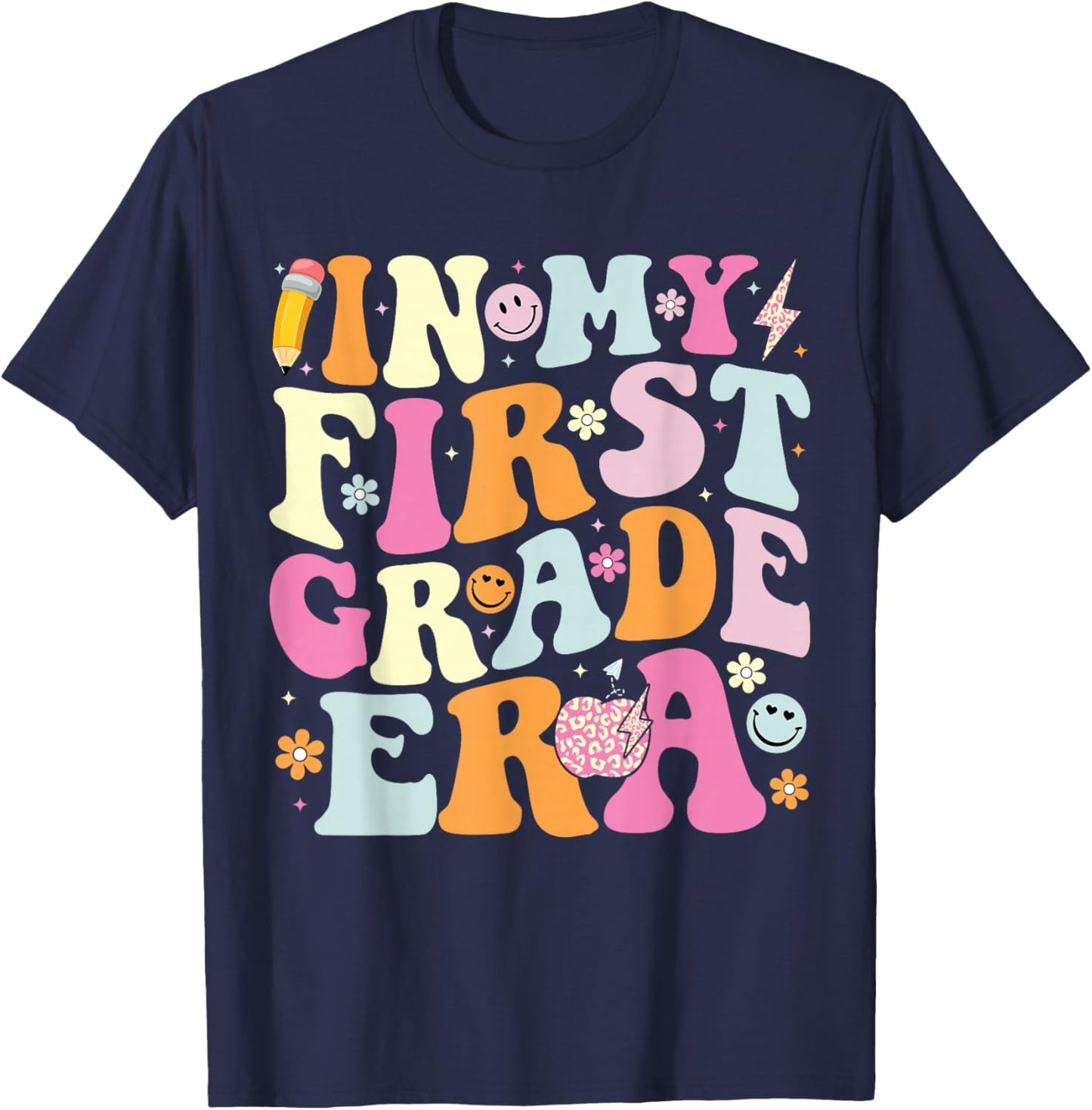 In My First Grade Era 1st Grade Teacher Back to School T-Shirt - T-Shirt | Navy