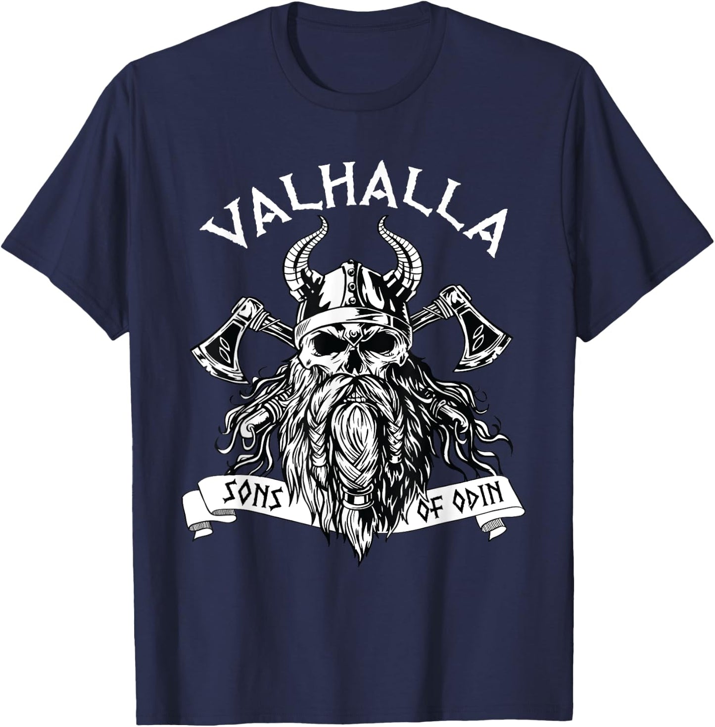 Viking Valhalla Sons Of Odin Norse Nordish Thor Mythology T-Shirt - T-Shirt | Navy