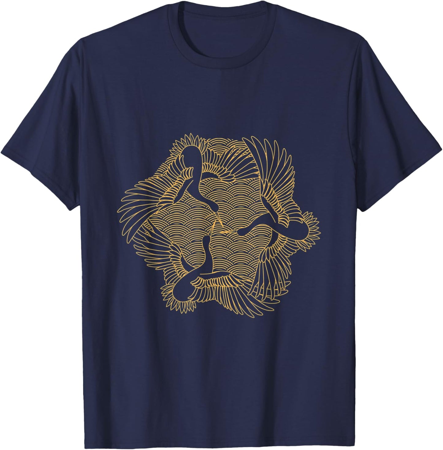 Common Crane Bird Cute Animal Nature Birdie Lover Origami T-Shirt - T-Shirt | Navy