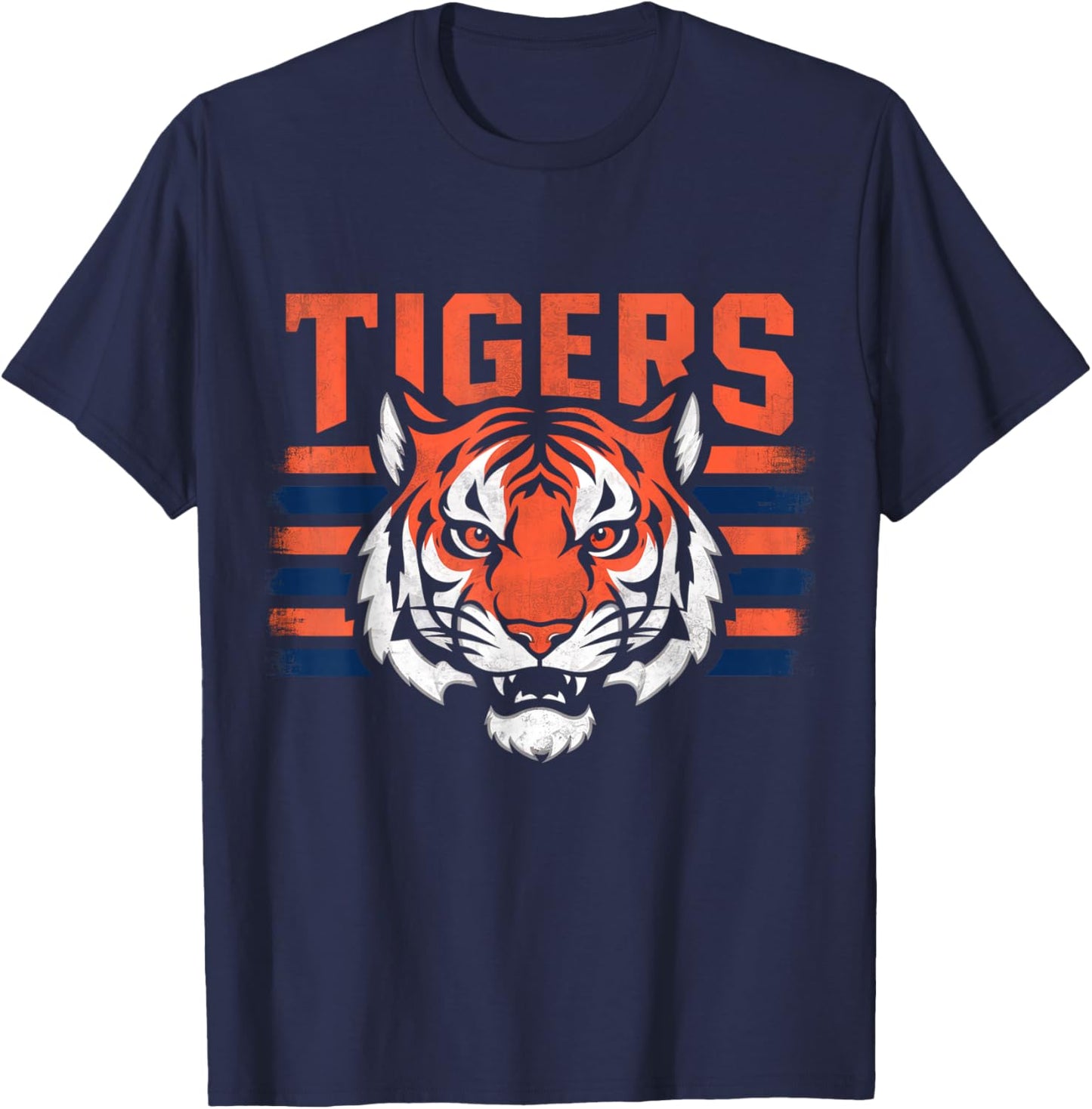 Vintage Tigers Throwback Retro T-Shirt - T-Shirt | Navy