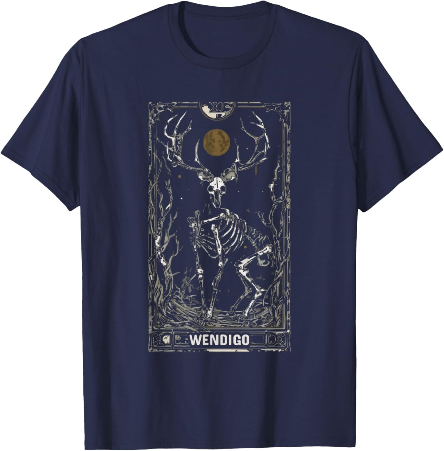Wendigo Monster Legendary Creature Cryptozoology Cryptid T-Shirt - T-Shirt | Navy
