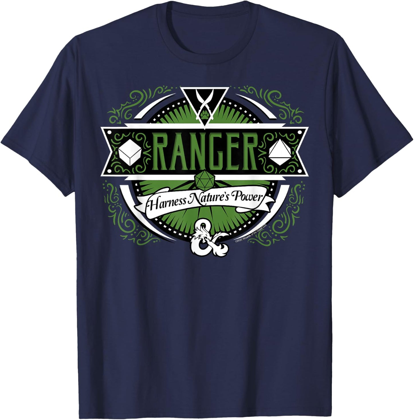 Dungeons & Dragons Ranger Harness Nature's Power Logo T-Shirt - T-Shirt | Navy