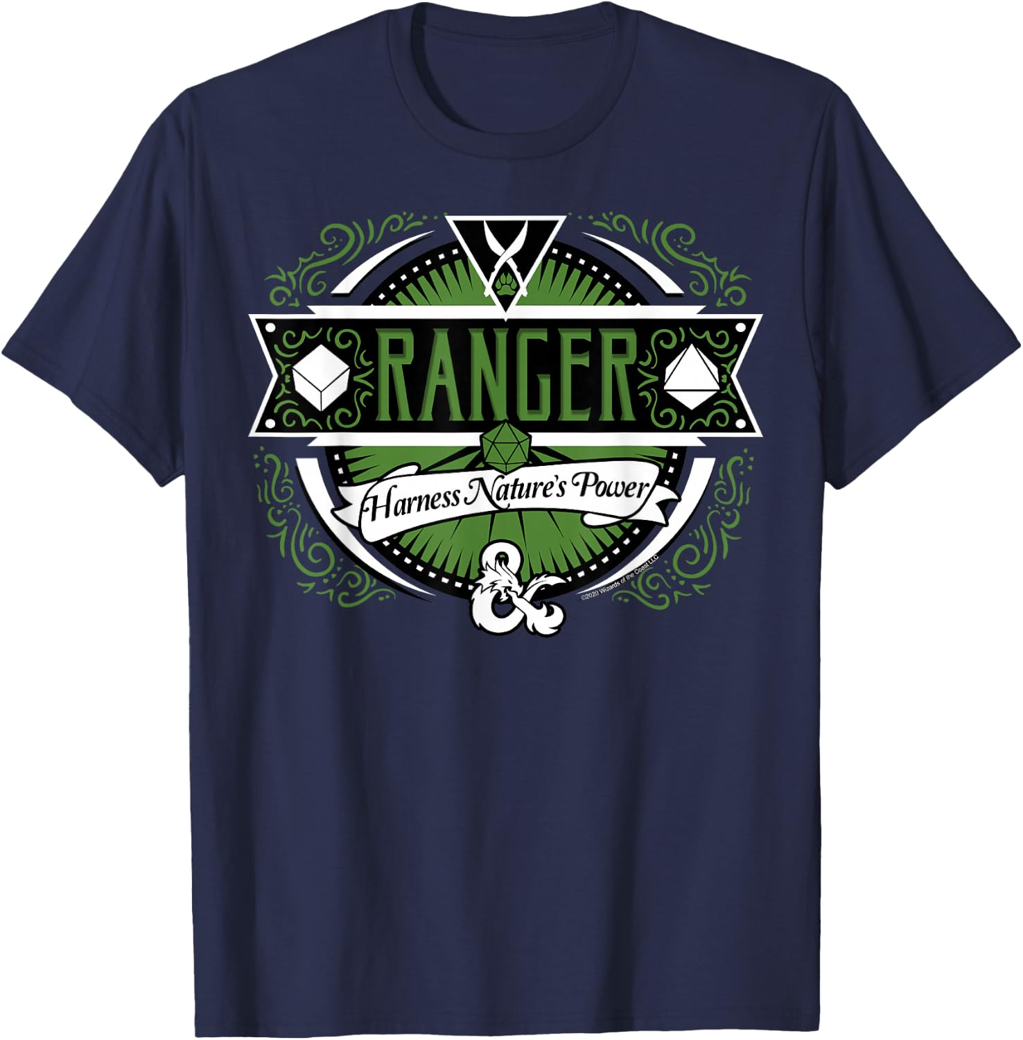 Dungeons & Dragons Ranger Harness Nature's Power Logo T-Shirt - T-Shirt | Navy