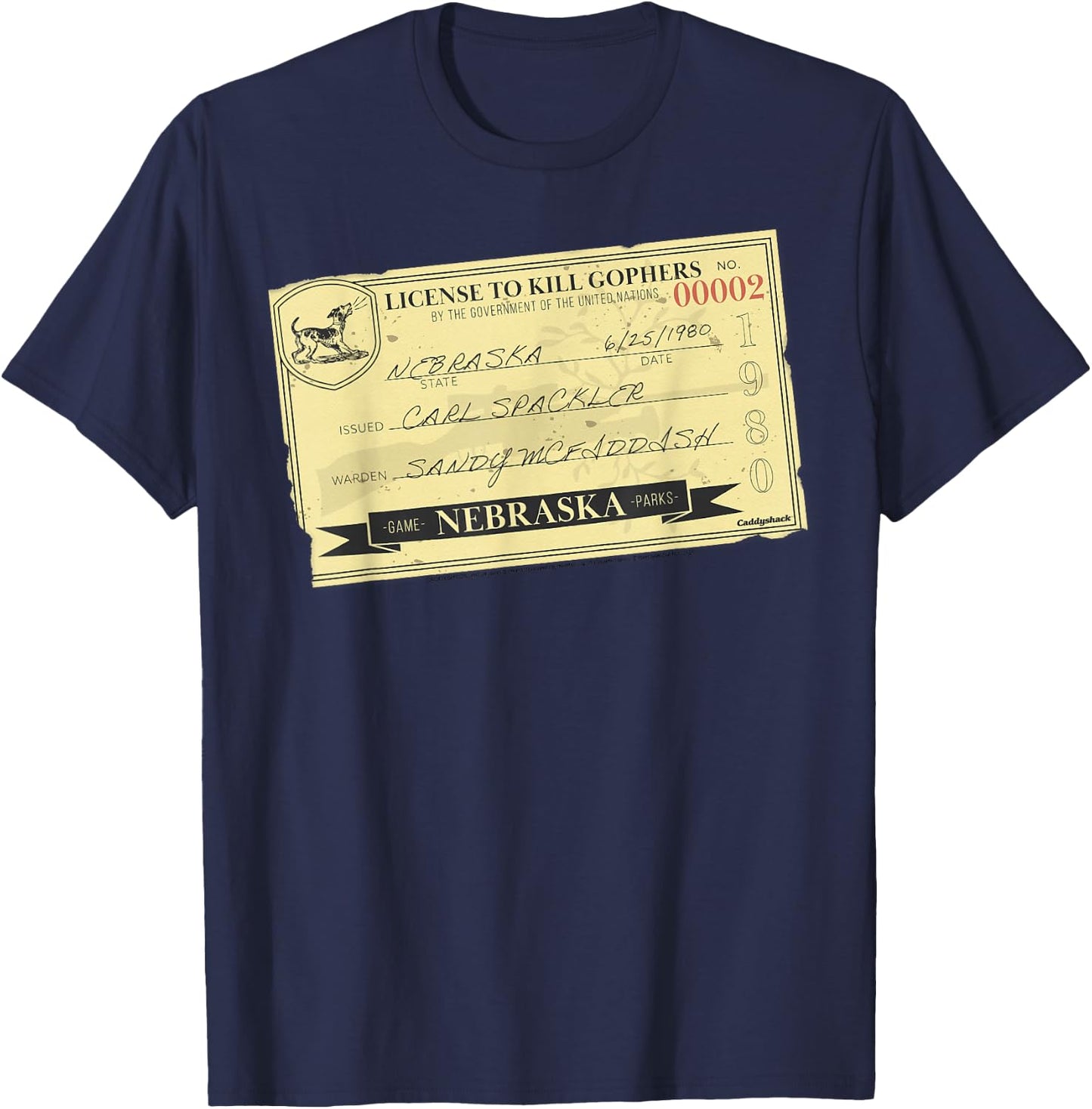 Caddyshack License To Kill Gophers T-Shirt - T-Shirt | Navy