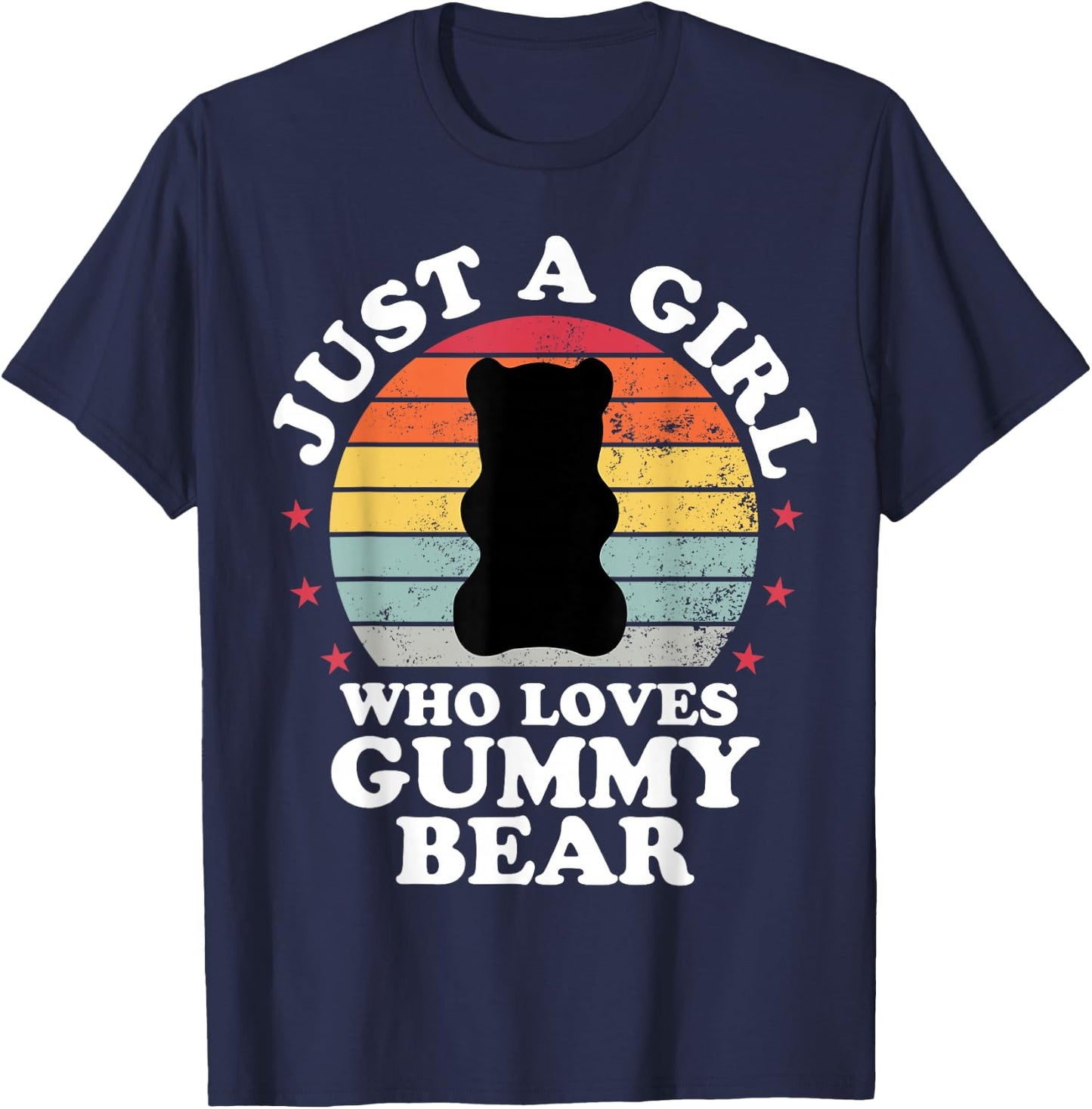 Just A Girl Who Loves Gummy Bear Funny Candy Girls Kid T-Shirt - T-Shirt | Navy