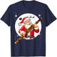 Santa Playing Bassoon Xmas Moon Costume Instrument Music T-Shirt - T-Shirt | Navy