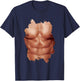 Fake Abdominal Shirt Body Muscle Sixpack T-Shirt - T-Shirt | Navy