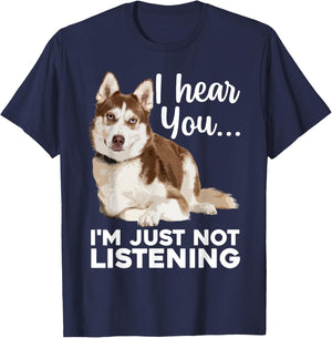 Funny Husky Dog Art Women Kids Siberian Husky Lover T-Shirt - T-Shirt | Navy