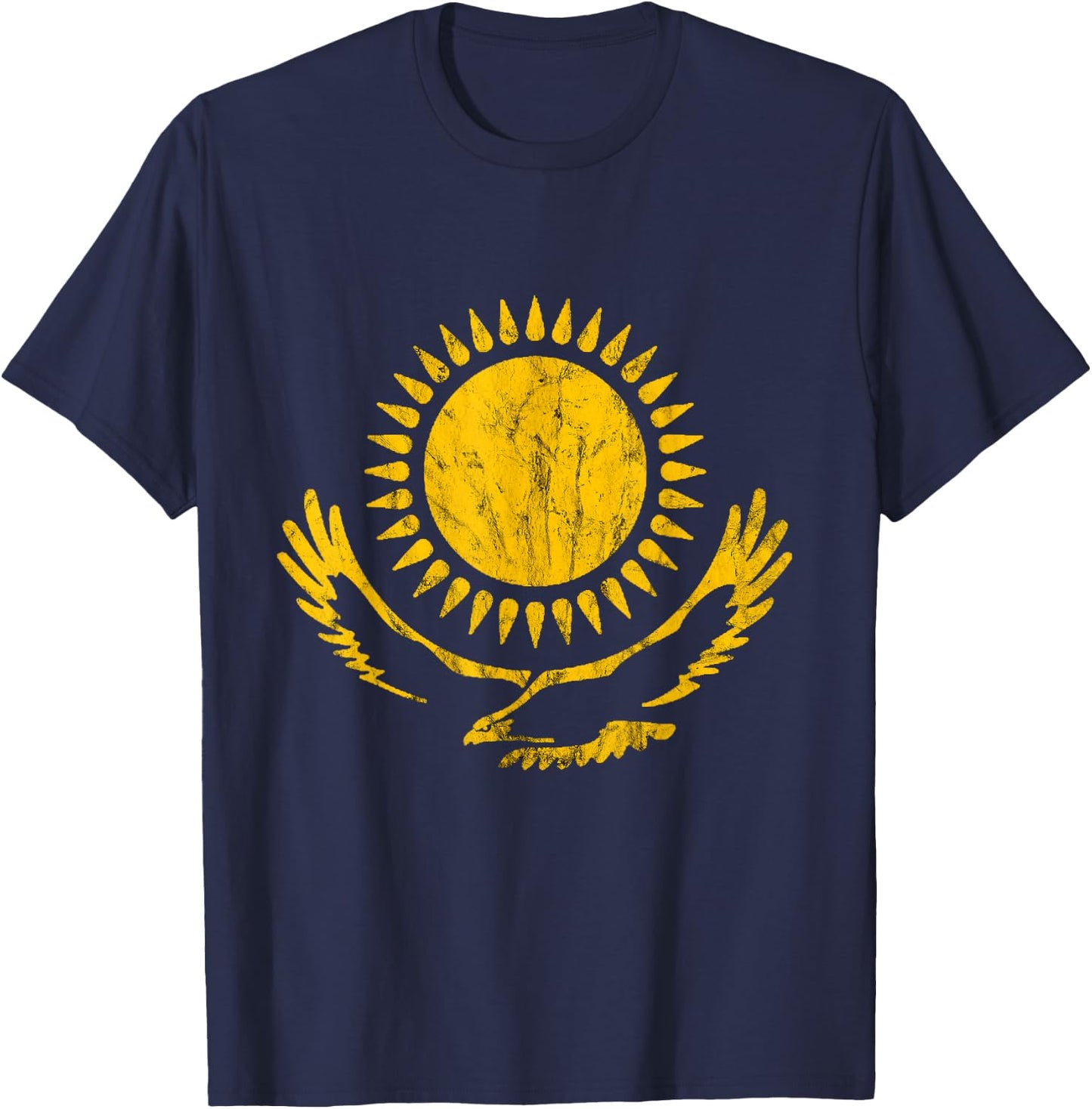 Kazakh Eagle Kazakhstan Flag Kazakh Roots Pride T-Shirt - T-Shirt | Navy