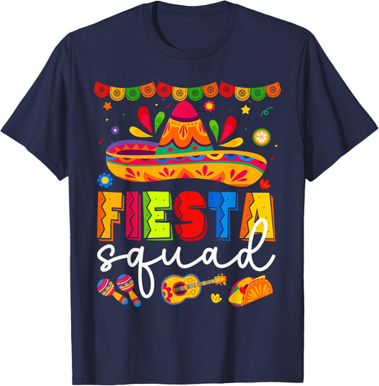 Cinco de Mayo Fiesta Squad Family Matching Group Adults Kids T-Shirt - T-Shirt | Navy