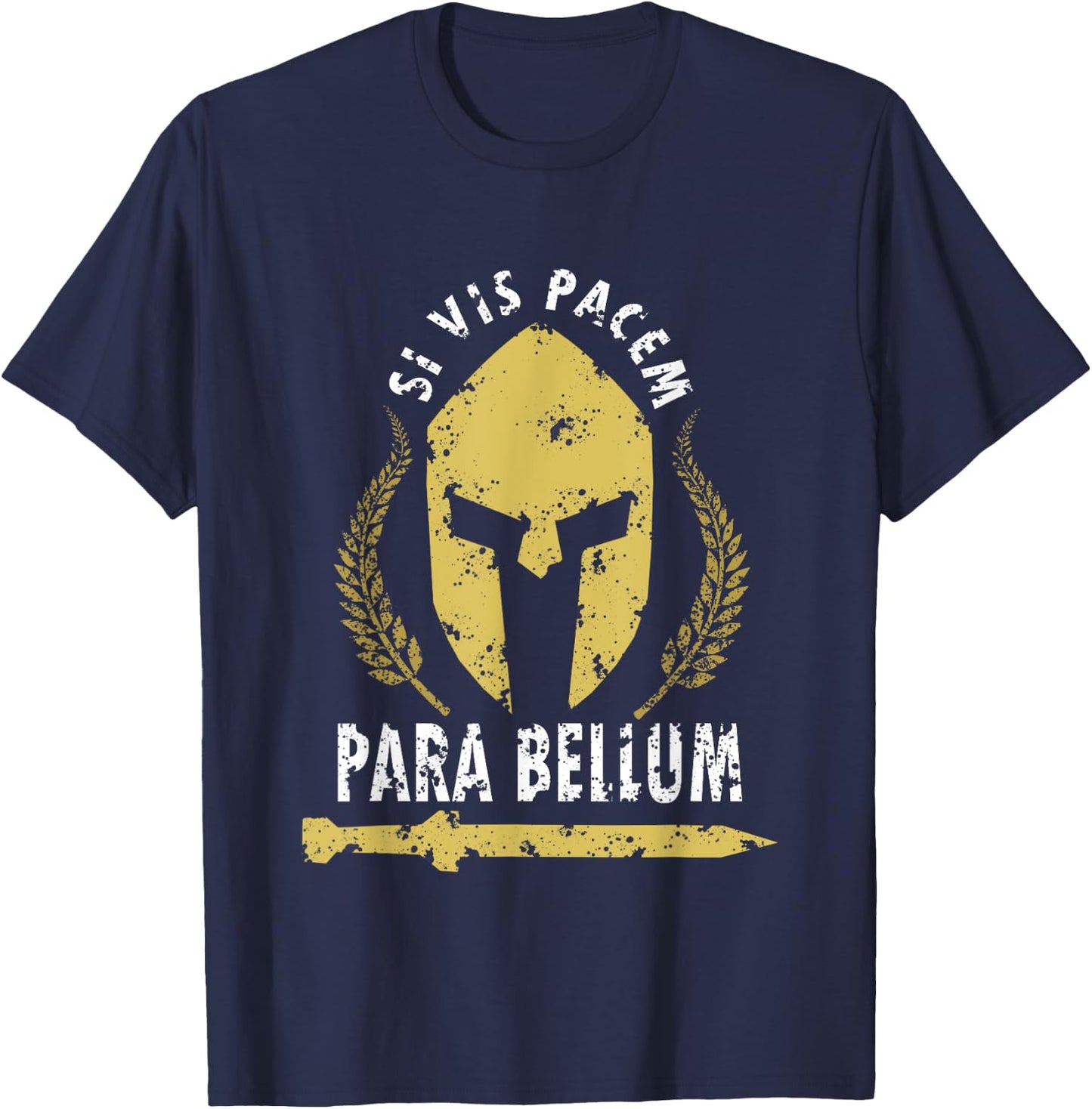 Si Vis Pacem Para Bellum Vintage Greece History Fighter Gym T-Shirt - T-Shirt | Navy