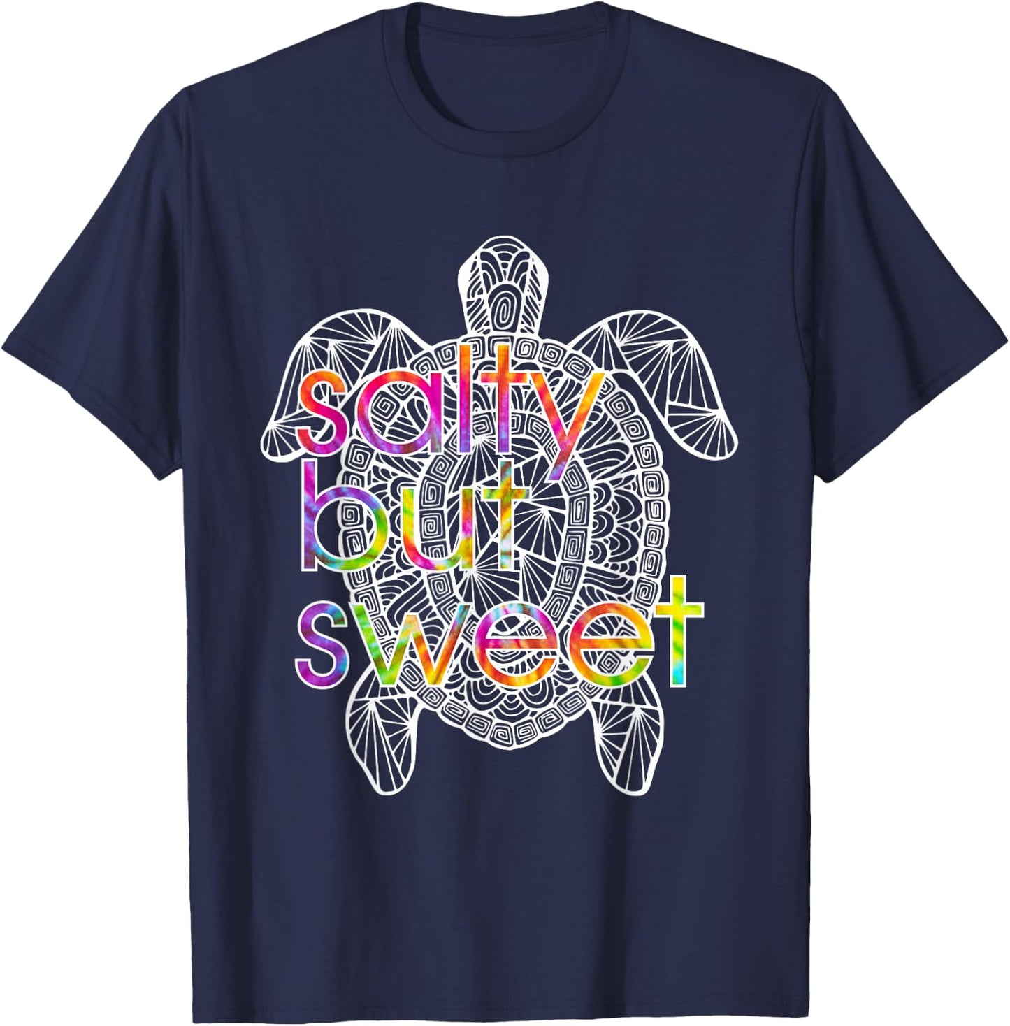 Salty Sweet Sea Turtle Attitude Tie Dye Southern Prep Gear T-Shirt - T-Shirt | Navy