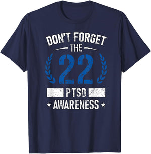 PTSD Suicide Awareness American Veteran Soldier 22 A Day USA T-Shirt - T-Shirt | Navy