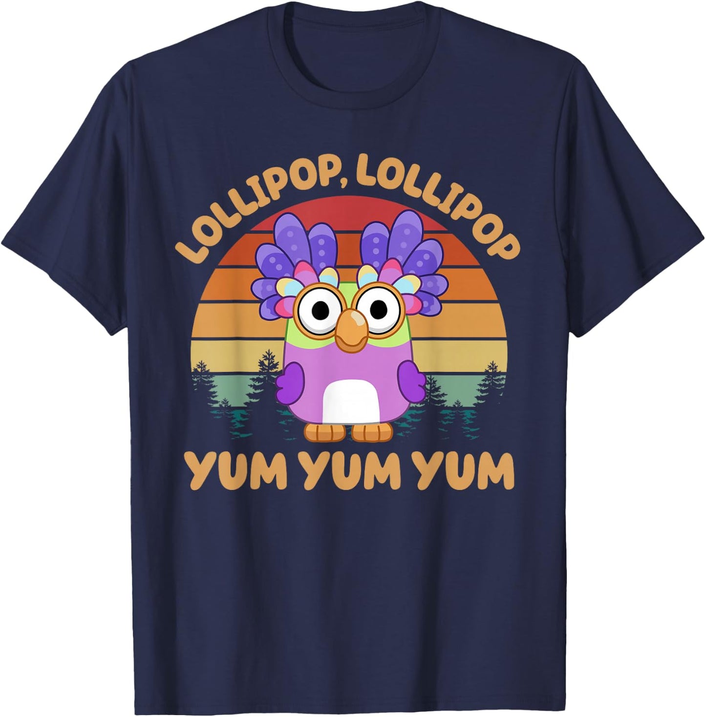 Chattermax Lollipop Lollipop Yum Yum Yum T-Shirt - T-Shirt | Navy