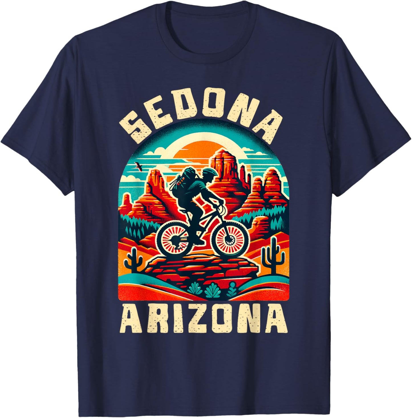 Sedona Arizona Biking MTB Mountain Bike T-Shirt - T-Shirt | Navy