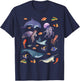 Ocean Life Love Sea Dolphin Turtle Jellyfish Whale Fishes T-Shirt - T-Shirt | Navy
