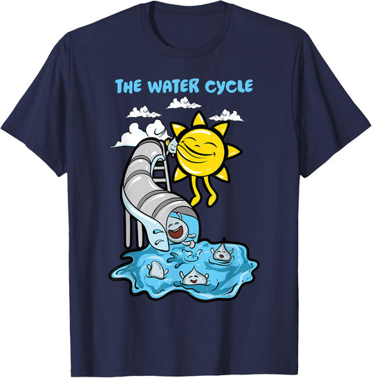 The Water Cycle | Funny Meteorologist Science Weather Nerd T-Shirt - T-Shirt | Navy