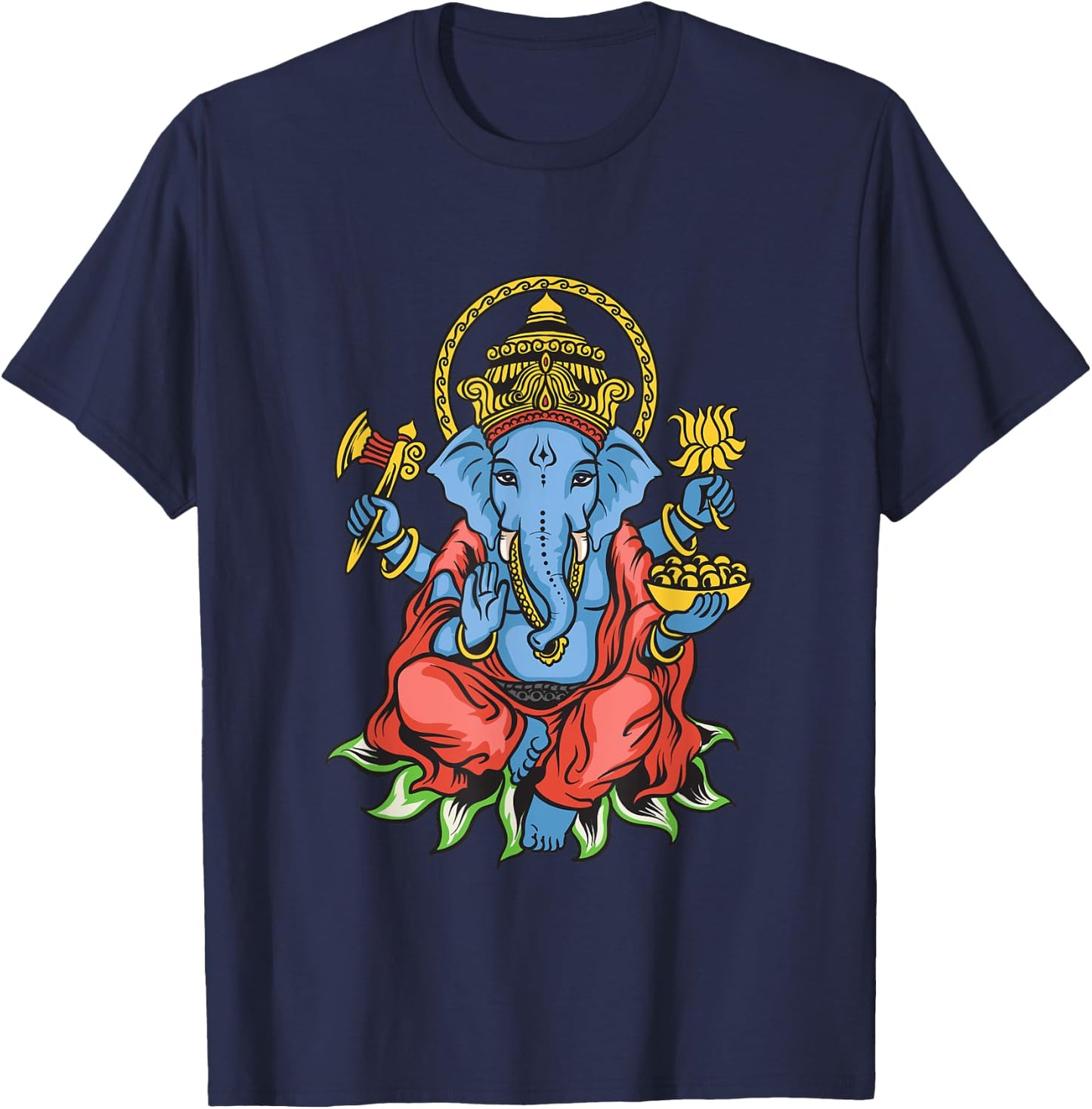 Spiritual Hindu God Ganesha Meditation Yoga T-Shirt - T-Shirt | Navy