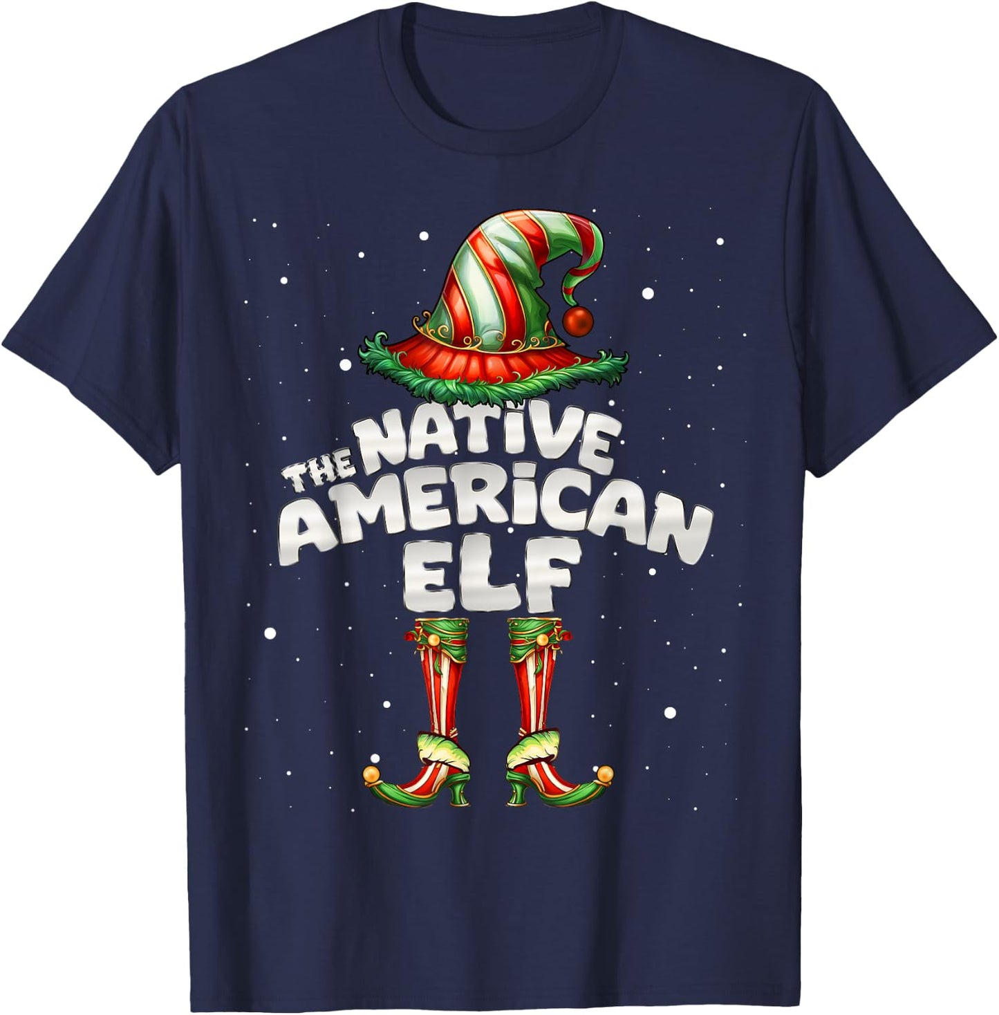I'm The Native American Elf Family Matching Group Christmas T-Shirt - T-Shirt | Navy
