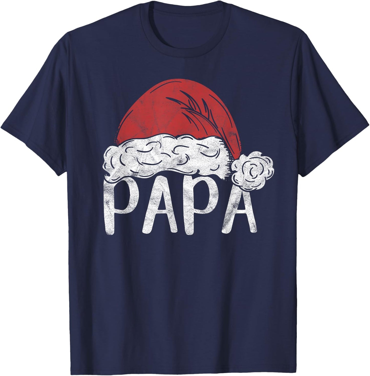 Papa Claus Christmas Costume Gift Santa Matching Family Xmas T-Shirt - T-Shirt | Navy