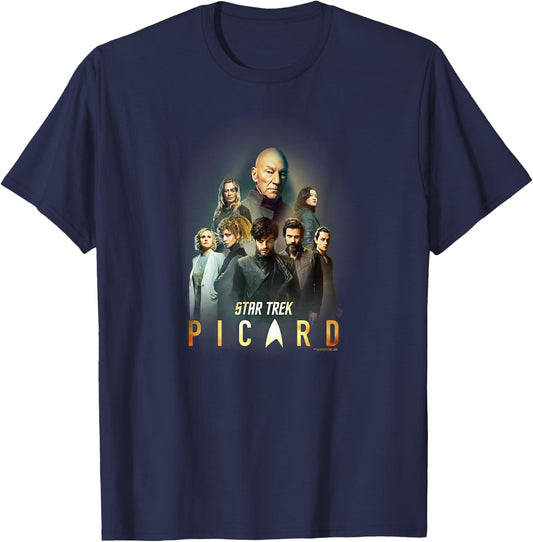 Star Trek: Picard Cast Collage Logo T-Shirt - T-Shirt | Navy