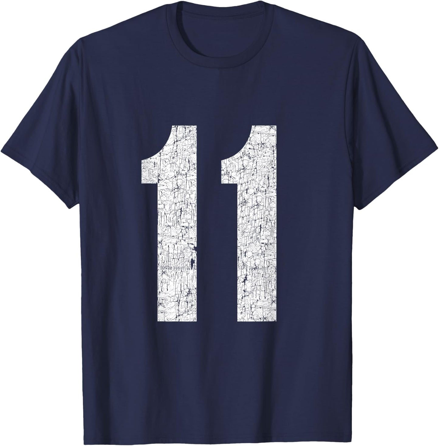 #11 Jersey Uniform Varsity Sports Number, 11th Birthday T-Shirt - T-Shirt | Navy