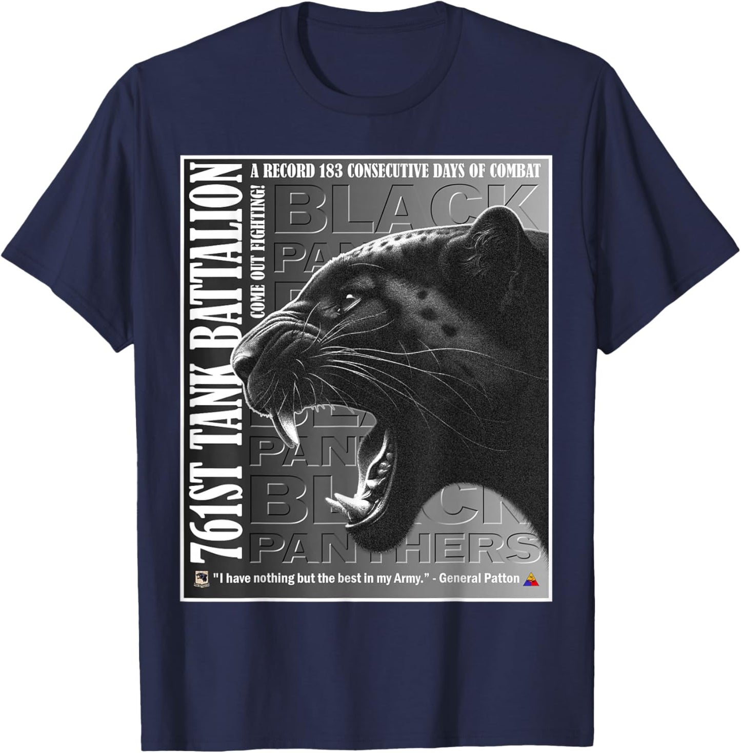 761st Tank Battalion Black Panthers African American Tribute T-Shirt - T-Shirt | Navy