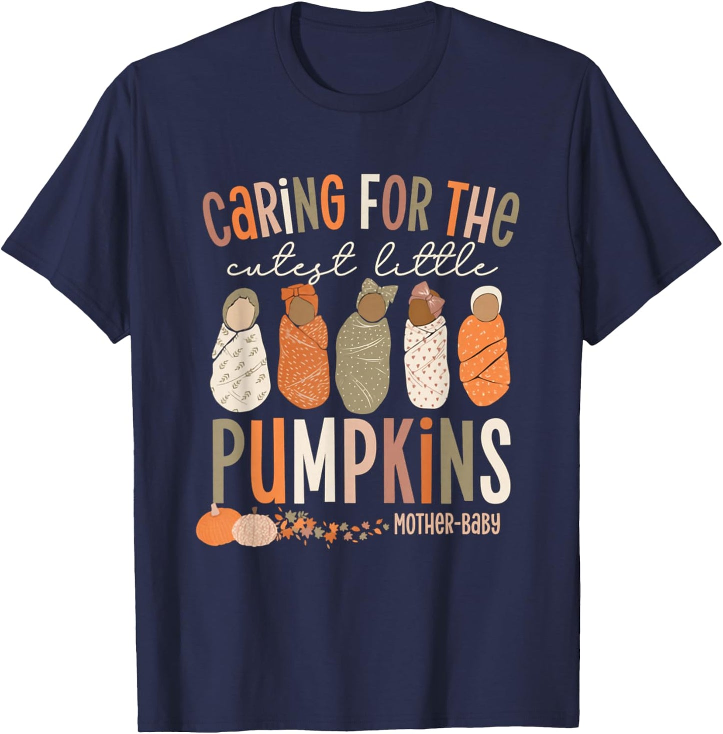 Cutest Little Pumpkins Fall Mother-Baby Unit Thanksgiving T-Shirt - T-Shirt | Navy