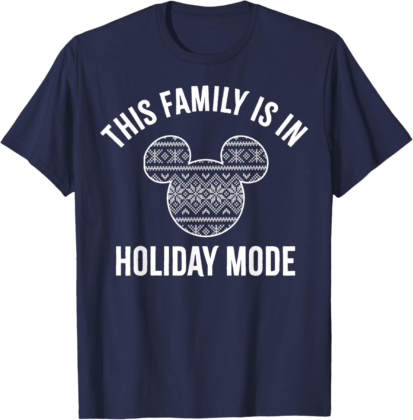 Disney Mickey And Friends Christmas Family Holiday Mode T-Shirt - T-Shirt | Navy