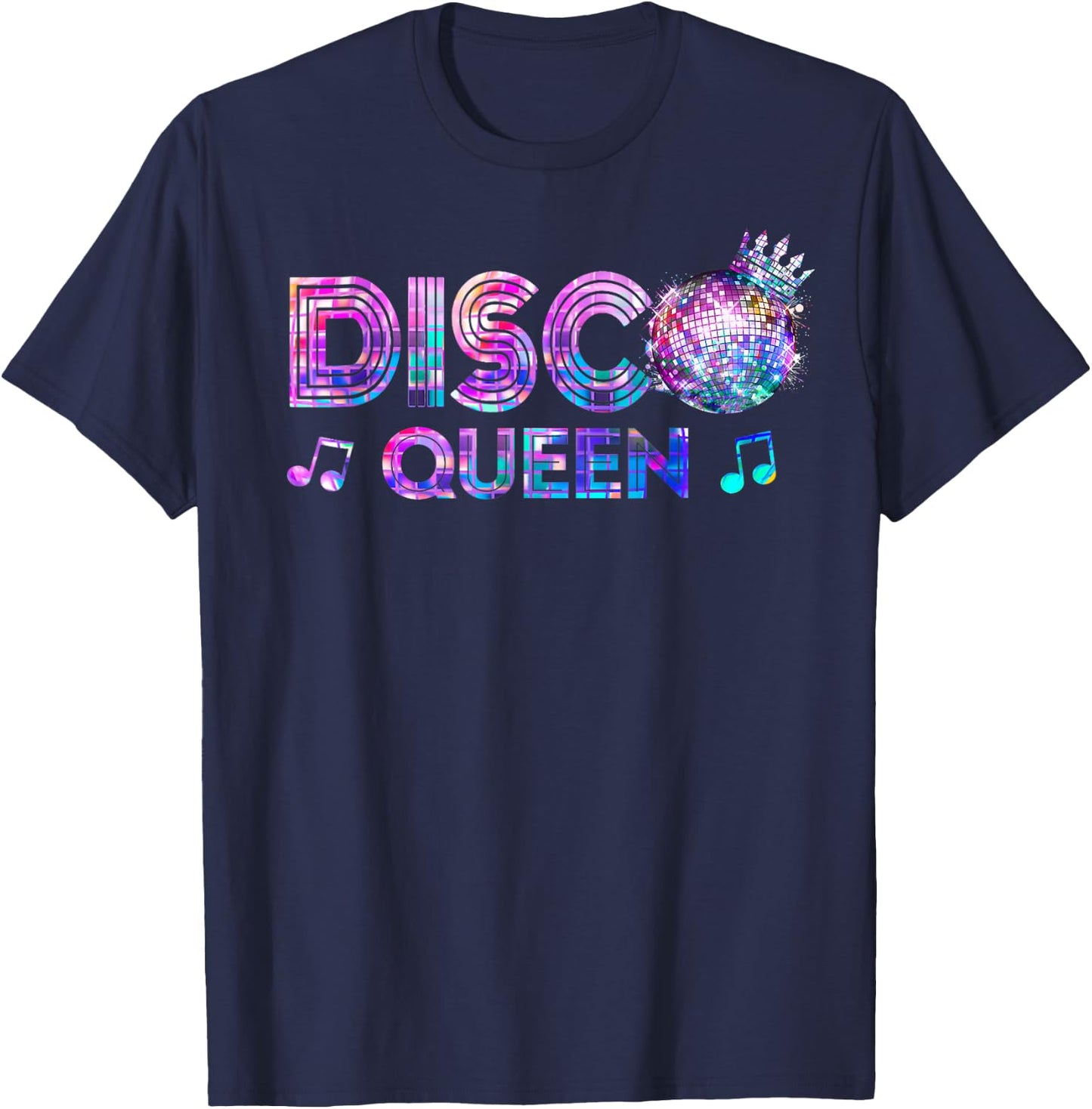 Disco Queen 70's Themed Vintage Seventies Costume Women Girl T-Shirt - T-Shirt | Navy