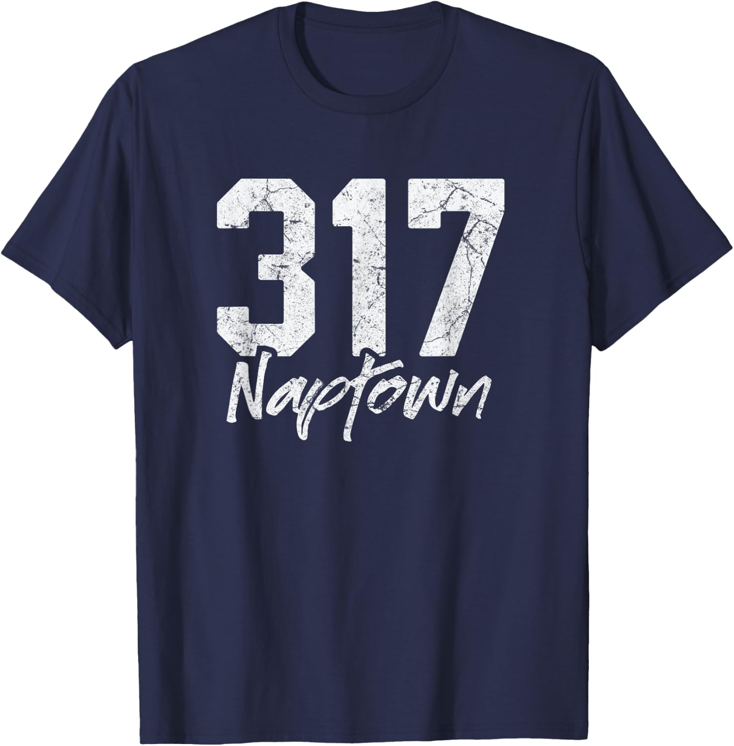 Naptown Shirt 317 Naptown Area Code Vintage Pride City T-Shirt - T-Shirt | Navy