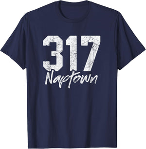 Naptown Shirt 317 Naptown Area Code Vintage Pride City T-Shirt - T-Shirt | Navy