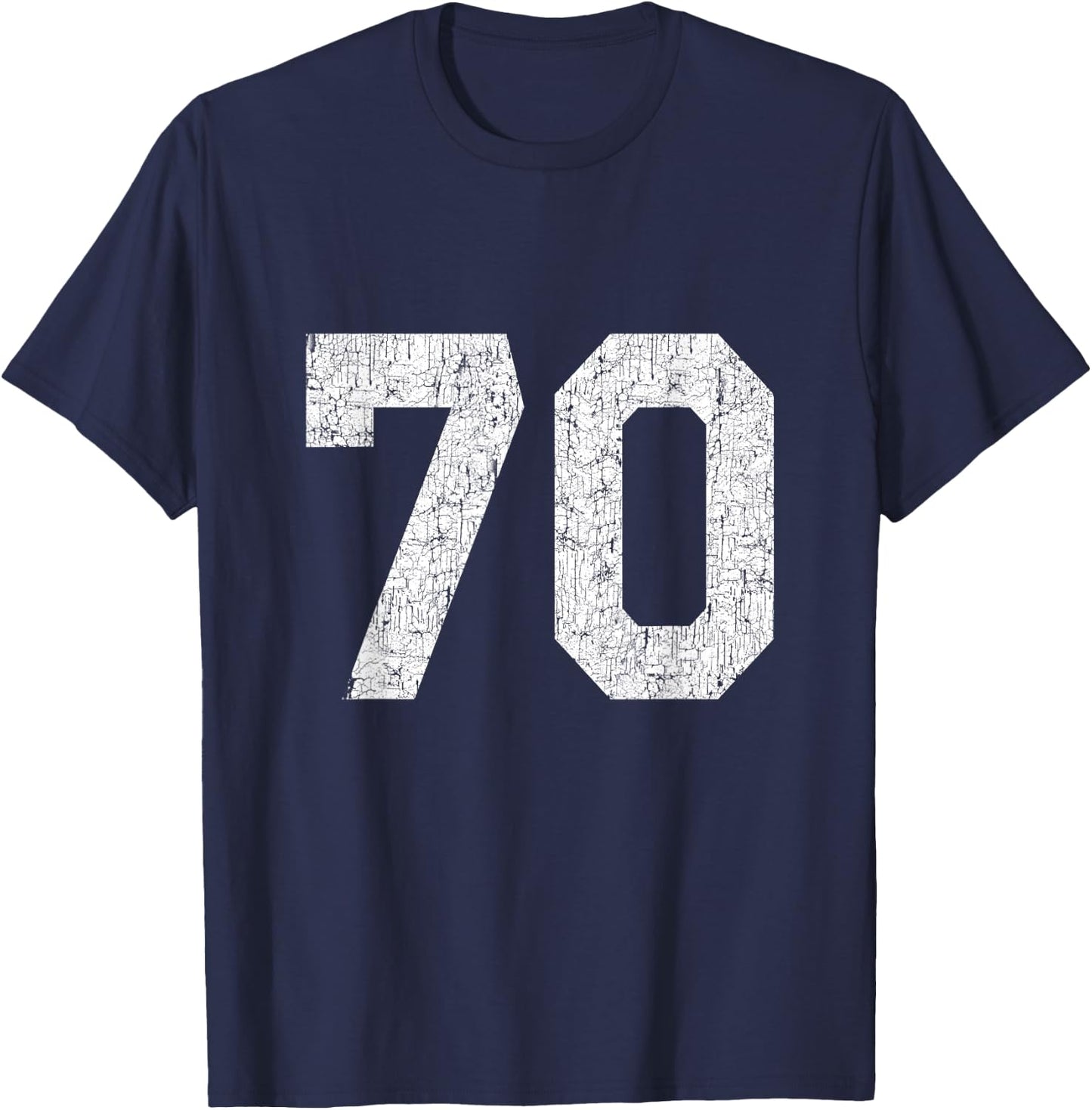 #70 Jersey Uniform Varsity Sports Number, 70th Birthday T-Shirt - T-Shirt | Navy