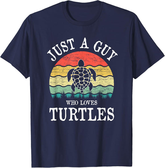 Just A Guy Who Loves Turtles T-Shirt - T-Shirt | Navy