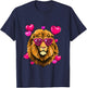 Valentines Day Lion Funny Lion Lover T-Shirt - T-Shirt | Navy